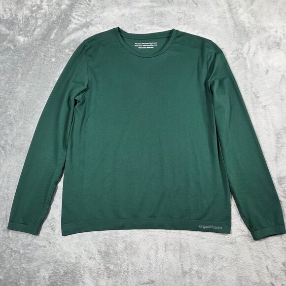 Organic Basics Shirt Mens L / XL Green SilverTech 2.0 Long Sleeve Tee - Picture 1 of 10